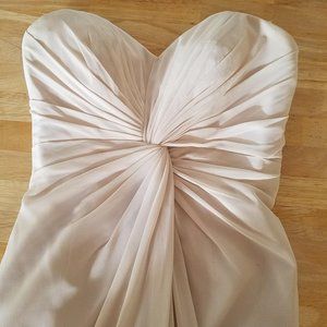 Bill Levkoff Cream Bridesmaid Dress